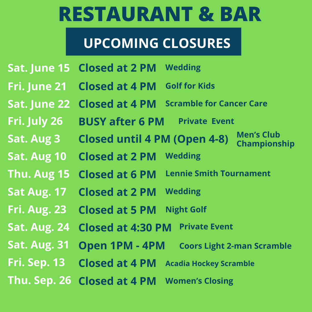 Rastaurant Bar Upcoming Closures
